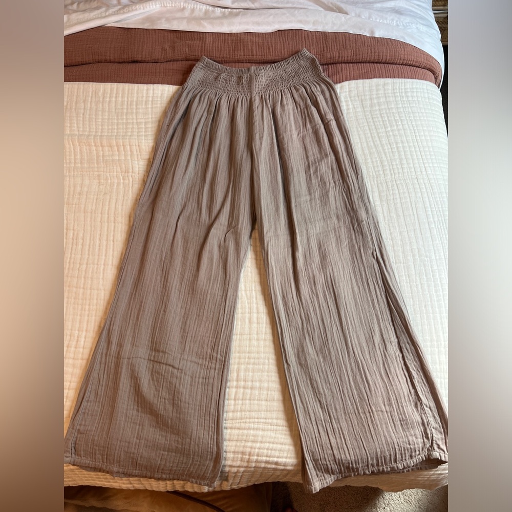 Lotus and Luna Wide-Leg Cotton Pants